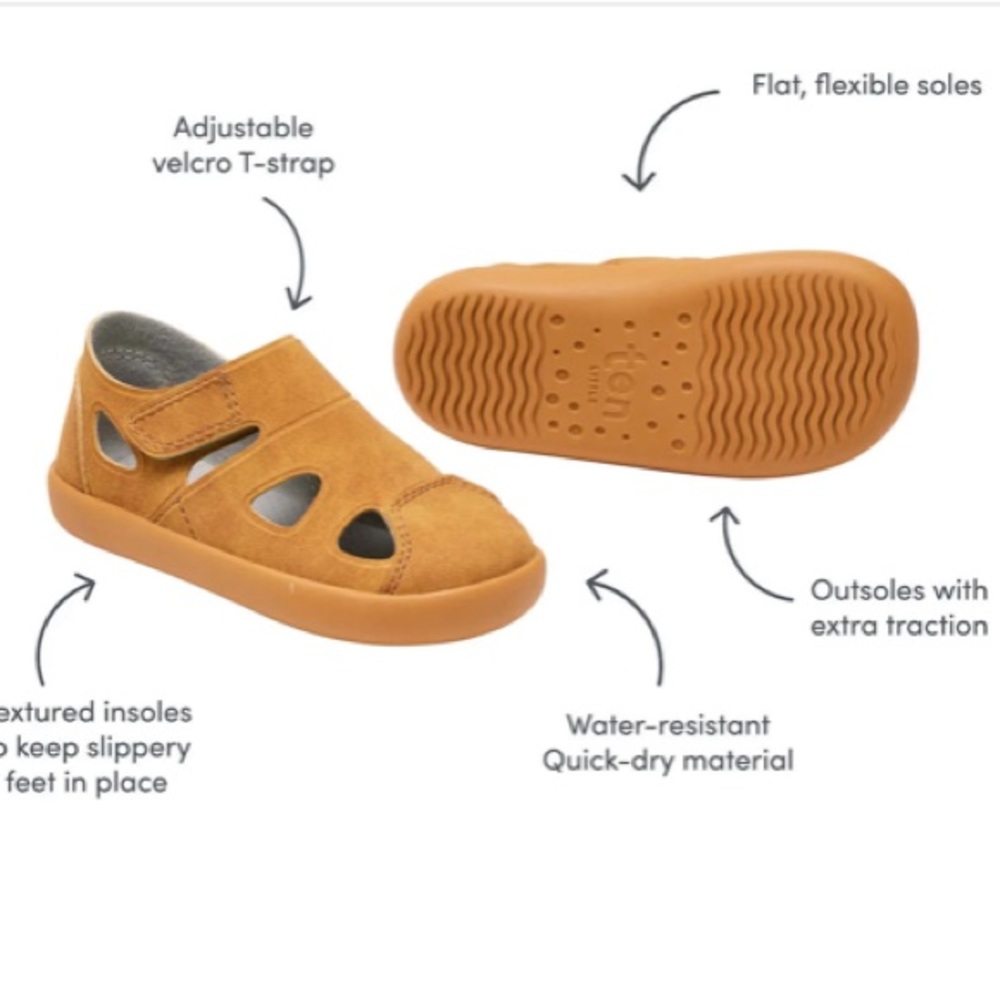 Ten Little Everyday Sandals in Sandy Brown